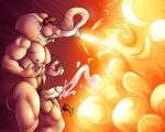  absurd_res afoxywitch anthro athletic blowing_fire bodily_fluids breath_powers cum ejaculation elemental_manipulation elephant elephantid fire fire_breathing fire_manipulation genital_fluids genitals hi_res humanoid_genitalia humanoid_penis male mammal muscular penis proboscidean proboscis_(anatomy) slim small_waist solo trunk_(anatomy) tusks 