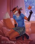  2022 4_toes 5_fingers anthro blue_eyes brown_hair canid canine clothed clothing digital_media_(artwork) eyebrows eyelashes feet fingers fox fur hair imanika male mammal orange_body orange_fur smile toes 