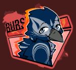  aliasing anthro avian beak blue_body blue_feathers catjam_(artist) english_text feathers gameplay_mechanics grey_body grey_feathers icon low_res male meter solo text user_interface 