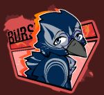  aliasing anthro avian beak blue_body blue_feathers catjam_(artist) english_text eyewear eyewear_only feathers gameplay_mechanics glasses glasses_only grey_body grey_feathers icon low_res male meter nude solo text user_interface 