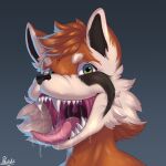  absurd_res ailurid anthro cute_expression cute_eyes faceless_character faceless_male gag hi_res male male/male mammal mouth_shot open_mouth polarisart red_panda sexy_eyes smile solo vore 