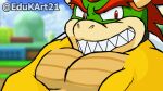  animated bared_teeth beak belly_scales bowser clenched_teeth edukart21 eyebrows father flexing flexing_both_biceps flexing_muscles flexing_pec green_head hair half-closed_eyes horn humanoid inflation jewelry koopa male mario_bros muscular narrowed_eyes necklace nintendo parent pecs red_eyebrows red_eyes red_hair scales scalie shell smile solo teeth teeth_showing teeth_visible toothed_beak video_games yellow_body yellow_scales 