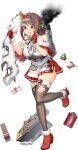  1girl akasaka_yuzu apron breasts chougei_(kancolle) full_body gift_bag kantai_collection large_breasts machinery sack santa_costume transparent_background white_apron 