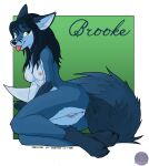  2022 absurd_res anthro anus athletic athletic_anthro athletic_female blep blue_body blue_fur blue_tail borophagine breasts butt canid canine cel_shading claws clitoris dark_blue_hair digitigrade dysart female fluffy fluffy_tail fox freeline fur fur_markings genitals green_background green_eyes hair hands_together hands_together_elbows_apart hi_res legs_together long_hair lying mammal markings milly_(millcore) nipples on_side pawpads paws pussy shaded simple_background small_breasts smile smiling_at_viewer solo tongue tongue_out 