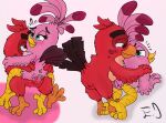  angry_birds anthro anthro_on_anthro anthro_penetrated anthro_penetrating anthro_penetrating_anthro avian bird bodily_fluids digital_media_(artwork) duo eye_contact female from_behind_position genital_fluids looking_at_another male male/female nietvart penetration pussy_juice red_(angry_birds) riding sex simple_background stella_(angry_birds) vaginal vaginal_penetration video_games 