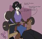  anthro belly_rest bench_press big_breasts big_penis bird_dog breasts canid canine canis cleavage clothed clothing dialogue domestic_dog duo english_text erection female genitals hi_res huge_penis hunting_dog husky hyper hyper_genitalia hyper_penis labrador lonnyk male mammal meme no_nut_november nordic_sled_dog penis retriever slightly_chubby spitz text vein veiny_penis 