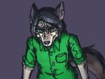  andy_vazquez_(usuario2) angry anthro band-aid bandage black_body black_fur black_hair brown_body brown_fur canid canine canis clothing ears_back folded_ears frown_eyebrows frowning_at_viewer fur green_clothing green_eyes green_shirt green_topwear grey_body grey_fur hair looking_at_viewer low_res male mammal mexican_wolf nose_wrinkle pivoted_ears purple_background shirt simple_background solo tan_body tan_fur tan_inner_ear topwear usuario2_(artist) wolf wrinkles 