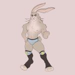  anthro hi_res it_(disambiguation) lagomorph leporid male mammal rabbit salvadorgoat solo wrestling_belt wrestling_briefs wrestling_clothing 