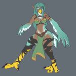  anthro avian beak bird bird_feet bottomwear bra breasts claws clothed clothing dark_body dark_skin elf feather_hands feathers female green_body green_feathers green_hair hair humanoid humanoid_to_anthro leggings legwear loincloth lyn_(z-ray) midriff nintendo rito sepisnake simple_background solo species_transformation tattoo the_legend_of_zelda torn_clothing torn_leggings torn_legwear transformation underwear video_games winged_arms wings 