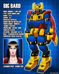  1girl big_barda black_hair blue_eyes character_name circlet crossover dc_comics english_commentary english_text glowing glowing_eyes green_eyes grid_background gundam justice_league lips long_hair machinery mashup mecha mechanization mobile_suit portrait robot signature sketch super_robot superhero turbomiracle western_comics_(style) 