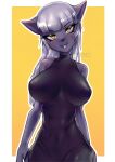  anthro big_breasts breasts felid female hair half-length_portrait hi_res huge_breasts leopard lostreak_chicken mammal pantherine pikative portrait solo the_black_leopard tongue tongue_out yellow_eyes 