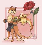  &lt;3 absurd_res anthro awkwardthief chest_tuft clothing dancing daxter digital_media_(artwork) duo eyes_closed female fingerless_gloves flower fur gloves hand_holding handwear hi_res jak_and_daxter male mammal mustelid naughty_dog orange_body orange_fur ottsel paws plant rose_(flower) semi-anthro smile smug_face sony_corporation sony_interactive_entertainment tess_(jak_and_daxter) tuft video_games 