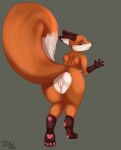  2020 anthro anus big_tail blue_eyes blush butt canid canine closed_smile dated ears_back female fox full-length_portrait fur genitals gloves_(marking) hi_res humanoid_genitalia humanoid_pussy isyld leg_markings mammal markings moop_(isyld) mouth_closed narrowed_eyes nude orange_body orange_fur pawpads perineum pivoted_ears portrait presenting presenting_anus presenting_hindquarters presenting_pussy pussy rear_view red_pawpads signature simple_background slight_smile socks_(marking) solo standing white_body white_fur white_pussy 