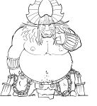  2022 absurd_res anthro belly big_belly bottomwear bovid bovine clothing dreamworks hi_res humanoid_hands kai_the_collector kemono kung_fu_panda loincloth m2vcjtad5hsdvla male mammal moobs navel nipples overweight overweight_male solo weapon 