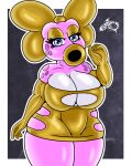  absurd_res anthro big_breasts birdo blue_eyes breasts cleavage clothed clothing eyelashes female hi_res mario_bros nintendo pink_body pupil renegade-157 video_games 