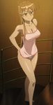  blush brown_eyes brown_hair cap highschool_of_the_dead long_hair miyamoto_rei panties screencap underwear white_panties 