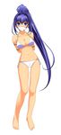  arms_behind_back barefoot bdsm blue_eyes blue_hair bondage bound bra cloth_gag gag gagged hayase_mitsuki highres improvised_gag kimi_ga_nozomu_eien lingerie long_hair long_image otn over_the_mouth_gag panties photoshop shibari simple_background tall_image underwear very_long_hair white_panties 