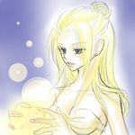  blonde_hair blue_eyes breasts female final_fantasy final_fantasy_iv gradient gradient_background leotard long_hair lowres magic rosa_farrell solo yukkororin 