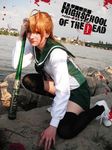  cosplay highschool_of_the_dead miyamoto_rei photo real school_uniform thighhighs 