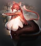  big_breasts breasts cleavage clothed clothing domestic_cat felid feline felis female fur hi_res huge_breasts jewelry mammal necklace pink_body pink_fur sitting solo thick_thighs utterangle 