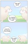  aman_(weibo) bovid caprine cloud colored comic dialogue duo feral field fluffy hi_res mammal question_mark sheep 