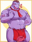  big_pecs blush generation_1_pokemon grey_body grey_skin hi_res humanoid loincloth_only machoke male muscular muscular_humanoid muscular_male muscular_thighs necktie nintendo one_eye_closed pecs pokemon pokemon_(species) seintaur solo video_games waiter wink 