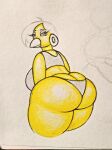  absurd_res anthro avian bigass bird butt chica_(fnaf) clothing female five_nights_at_freddy&#039;s hi_res humanoid mrmpd panties rear_view scottgames sketch underwear video_games 
