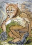  absurd_res anatomy claws clothing feet felid hi_res legwear lion mammal mroleoso muscular painting_(artwork) pantherine paws pecs soles tights toes torax traditional_media_(artwork) watercolor_(artwork) 
