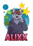  absurd_res alixx_(character) hi_res male male/male pachi_mapache solo weedsmoke 