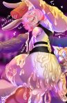  absurd_res anthro big_butt bodily_fluids breasts butt clothed clothing cum cum_covered disembodied_penis female genital_fluids genitals hair hi_res ima_(imabunbun) lagomorph leporid male male/female mammal messy no_underwear penis pink_hair rabbit skullmyst thick_thighs 