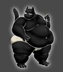  burrito clothing domestic_cat felid feline felis hi_res humanoid male mammal moobs obese overweight solo taniwah underwear void_(taniwah) 