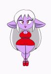  animated bouncing_breasts breasts cleavage clothed clothing goblin hair humanoid kiss_mark kissing not_furry purple_body short_stack tansau thick_thighs white_hair 
