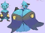  2022 anthro artesjsc barely_contained big_breasts black_body black_fur black_sclera blue_body blue_fur breasts cleavage cleavage_overflow clothed clothing dewott eyelashes female fur generation_5_pokemon gloves_(marking) half-closed_eyes hand_on_hip huge_breasts hyper hyper_breasts mammal markings multicolored_body multicolored_fur multiple_images mustelid narrowed_eyes nintendo official_art pink_nose pokemon pokemon_(species) pokemorph portrait shell simple_background size_difference smaller_female smile solo standing thick_thighs three-quarter_portrait topwear tube_top two_tone_body two_tone_fur video_games white_eyes wide_hips 