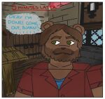  alpha_channel anthro beard bjarni_(madmanransom) border brown_bear building clothing facial_hair green_eyes grizzly_bear house inside madmanransom male mammal microsoft minecraft mojang shirt solo topwear transparent_border ursid ursine video_games xbox_game_studios 