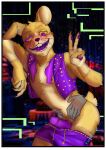  absurd_res anthro cheekycreepy erection fingers fur genitals glitchtrap hi_res humanoid male nipples nude open_mouth penis solo teeth yellow_body yellow_fur 