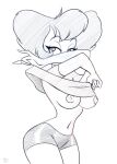  bottomwear breasts clothing disney female goof_troop hi_res looking_at_viewer peg_pete pulling_off_clothes pulling_off_shirt roger_bacon shirt shorts solo tight_clothing topwear undressing 