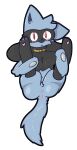  alpha_channel ambiguous_gender anus blush breasts butt collar generation_4_pokemon hi_res legs_lifted lying nintendo on_back paradoxide pokemon pokemon_(species) presenting presenting_hindquarters riolu small_breasts solo spread_legs spreading video_games 