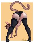  absurd_res anthro ass_up biped bulge butt domestic_cat felid feline felis girly hi_res isaac_bishop_(bishopsquared) katfishcom looking_at_viewer looking_back looking_back_at_viewer male mammal presenting presenting_hindquarters solo 