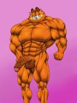  big_penis garfield_(series) garfield_the_cat genitals hi_res human male mammal muscular muscular_male penis solo 