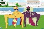  anthro bikini breasts clothing duo equestria_girls equid equine fab3716 female french_text friendship_is_magic genitals hasbro hi_res horn mammal my_little_pony my_little_pony:_the_movie_(2017) nude pussy sunset_shimmer_(eg) swimming_pool swimwear tempest_shadow_(mlp) text unicorn 