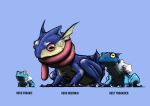 absurdres animal_focus blacknirrow character_name closed_mouth commentary english_commentary english_text evolutionary_line froakie frog frogadier full_body greninja highres horizontal_pupils long_tongue no_humans pokedex_number pokemon pokemon_(creature) realistic red_eyes shiny shiny_skin simple_background sitting sketch tongue tongue_out yellow_eyes 