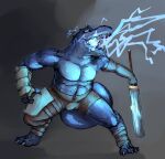  anthro armor art_wumpus belly fantasy hi_res kobold male melee_weapon reptile scalie solo sword weapon 