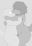  alphys anthro armpit_hair body_hair calebpits deltarune duo embrace eyes_closed eyewear female female/female glasses hi_res hug kissing making_out slightly_chubby susie_(deltarune) tail undertale_(series) video_games 