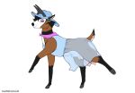  big_breasts breasts clothing female feral harper_(maxwellgunner) hi_res intersex intersex/female mammal pronghorn sammehchub scarf solo trans_(lore) translucent translucent_clothing 