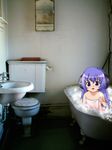  bathroom hanyuu soap_bubbles suds tears toilet 