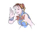  apologizing apology bare_shoulders bengus capcom chun-li game official_art smile street_fighter street_fighter_ii 