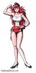  black_biker_cap black_high_heels blue_eyes bracelet capcom cuffs final_fight flex flexing hand_cuffs handcuffs jewelry lowres pink_hair pink_shorts poison poison_(final_fight) pose shorts small_top smile swastika 