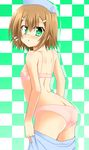  ass baka_to_test_to_shoukanjuu blush bra butt_crack highres kinoshita_hideyoshi lask lingerie nurse panties trap underwear undressing 