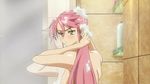  angry bath cap foam highschool_of_the_dead mirror pink_hair shampoo tagme takagi_saya 