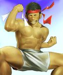 black_hair boxers gradient gradient_background itto_(mentaiko) male_focus mentaiko muscle muscles solo stance underwear 